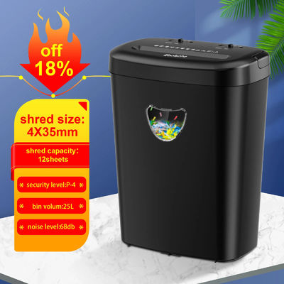CD228P-12 ETL प्रमाणित 25L भारी शुल्क कार्यालय कागज Shredder के साथ 68 DB शोर स्तर क्रॉस कट
