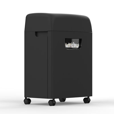 हेवी ड्यूटी पेपर स्क्रैडर 45 मिनट 18 शीट्स क्रॉस कट ऑफिस क्रेडिट कार्ड स्क्रैडर कार्यालय के लिए 20 लीटर पॉलआउट बिन 4 कैस्टर के साथ